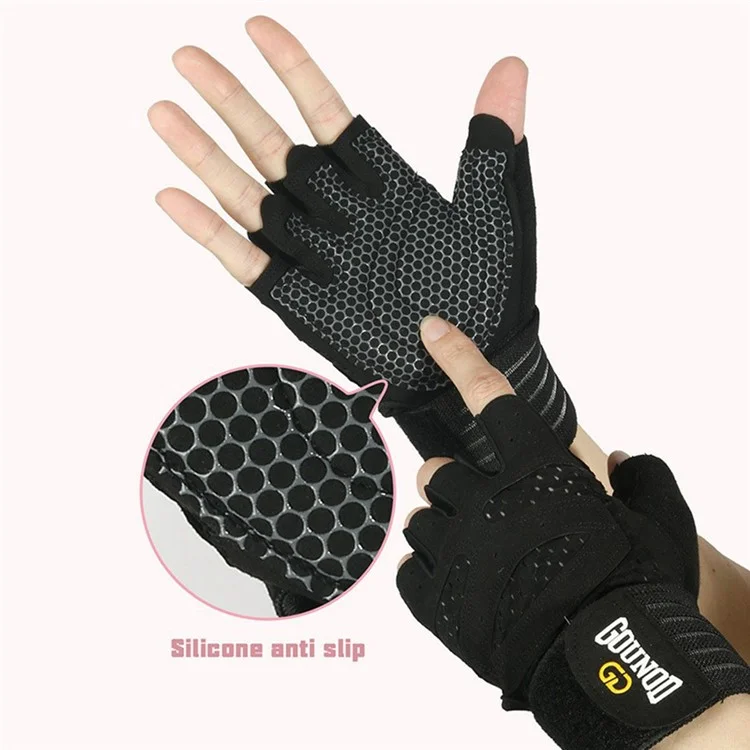 GOUNOD GL040 Gants de musculation antidérapants respirants mi-doigts Taille M - Noir