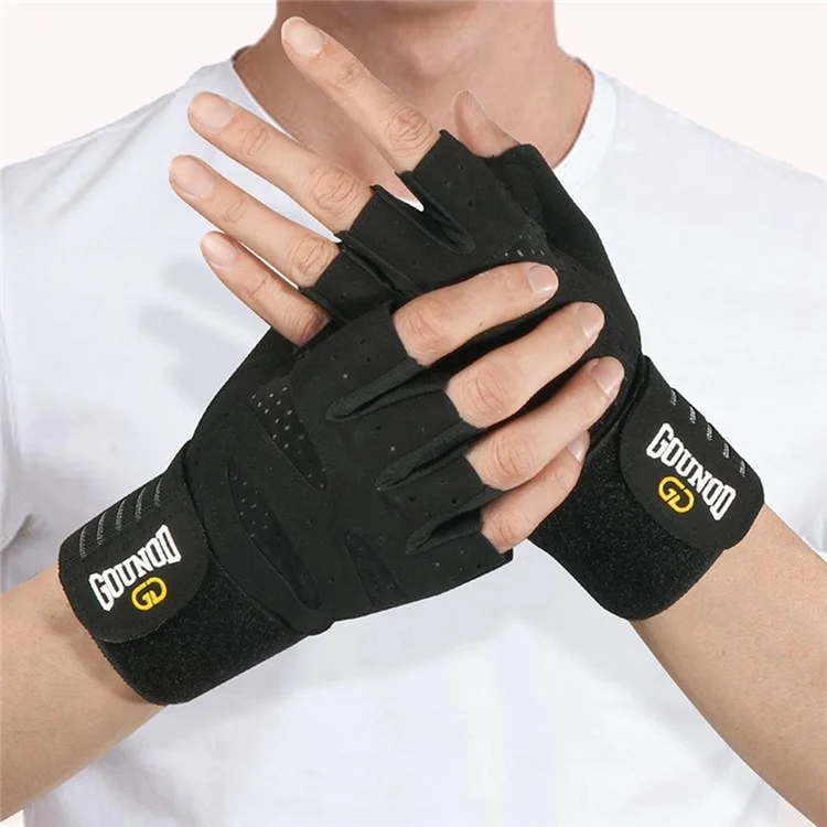 GOUNOD GL040 Gants de musculation antidérapants respirants mi-doigts Taille M - Noir