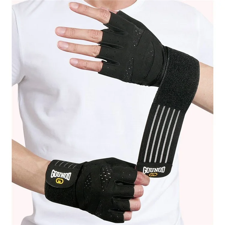 GOUNOD GL040 Gants de musculation antidérapants respirants mi-doigts Taille M - Noir