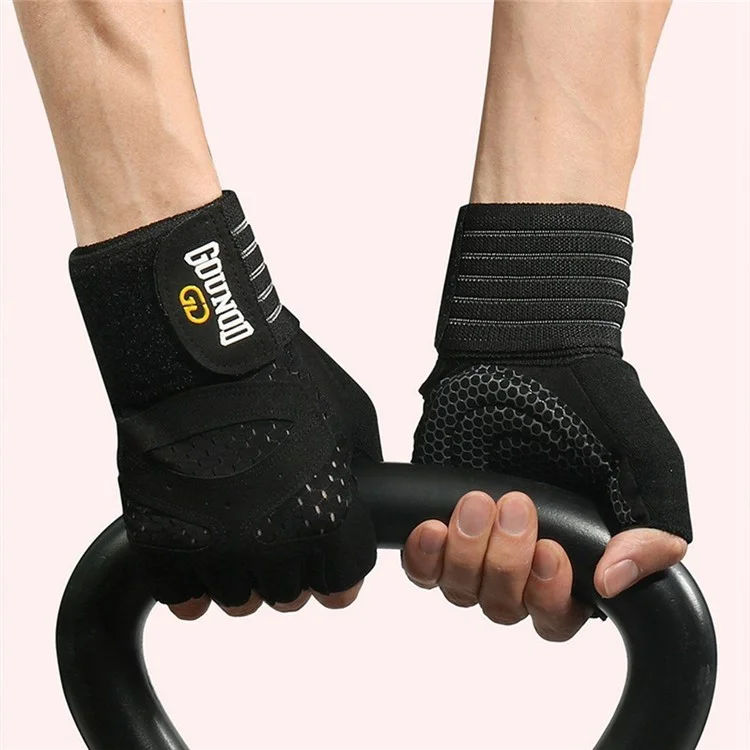 GOUNOD GL040 Gants de musculation antidérapants respirants mi-doigts Taille M - Noir