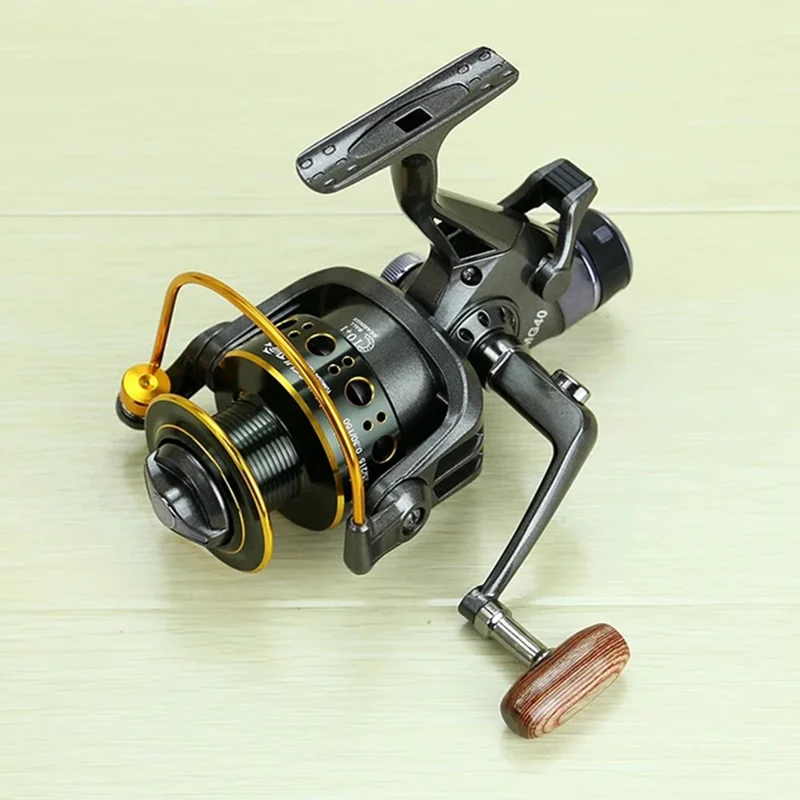 YUMOSHI MG40 Carrete de Pesca 10+1BB Sistema de Doble Freno Delantero/Trasero Carrete Giratorio
