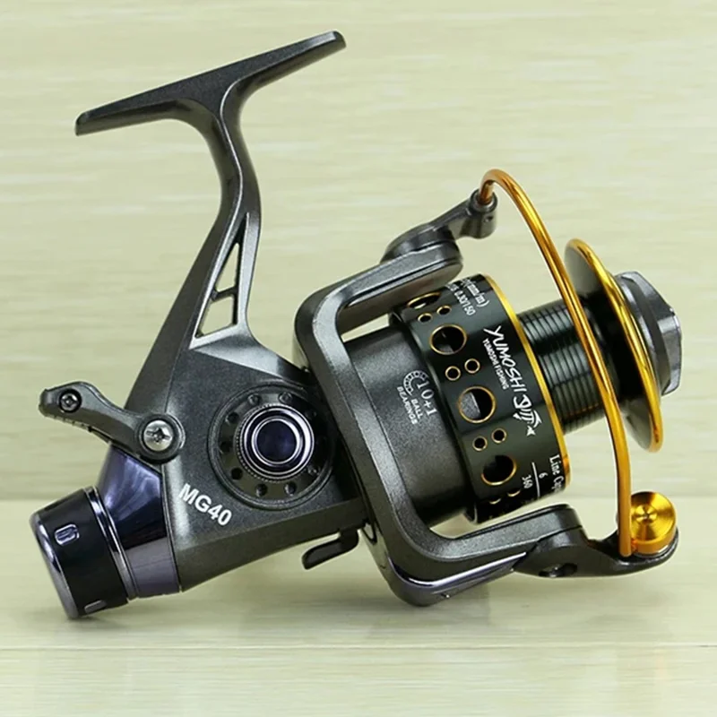 YUMOSHI MG40 Carrete de Pesca 10+1BB Sistema de Doble Freno Delantero/Trasero Carrete Giratorio