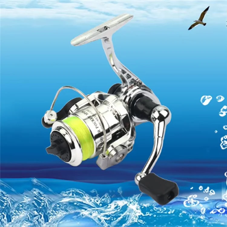 MN100 Mini Carretilha de Pesca com 2+1 Rolamentos, Corpo de Metal, Roda Giratória com Linha de Pesca de 40m para Varas de Pesca de Caneta