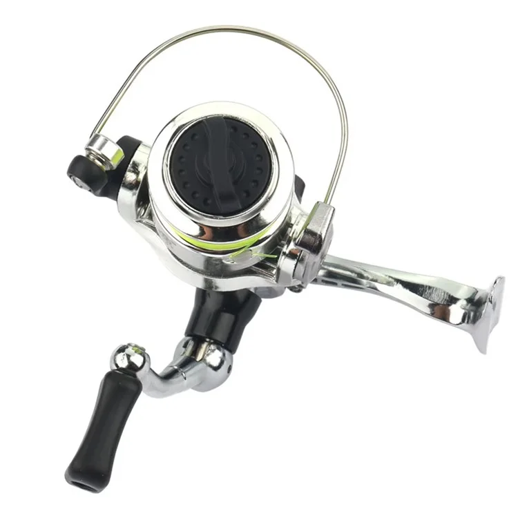 MN100 Mini Carretilha de Pesca com 2+1 Rolamentos, Corpo de Metal, Roda Giratória com Linha de Pesca de 40m para Varas de Pesca de Caneta