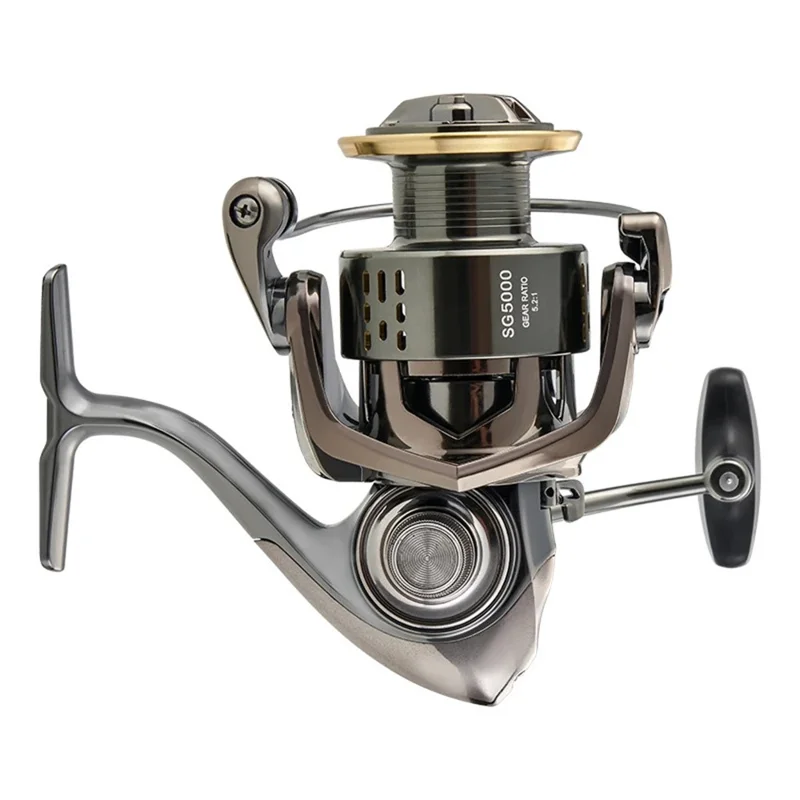 DEUKIO SG5000 Spinning Fishing Reel CNC Rocker Arm Spool Long Casting 5+1 Bearings Freshwater Sea Fishing Reel
