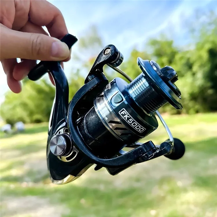 GOLD SHARKING FK2000 Carrete de Pesca Giratorio de 14 Ejes Totalmente Metálico con Empuñadura EVA Intercambiable Izquierda/Derecha