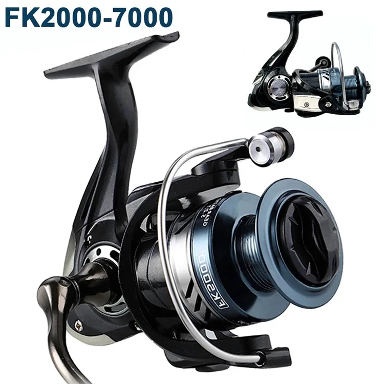 GOLD SHARKING FK2000 Carrete de Pesca Giratorio de 14 Ejes Totalmente Metálico con Empuñadura EVA Intercambiable Izquierda/Derecha