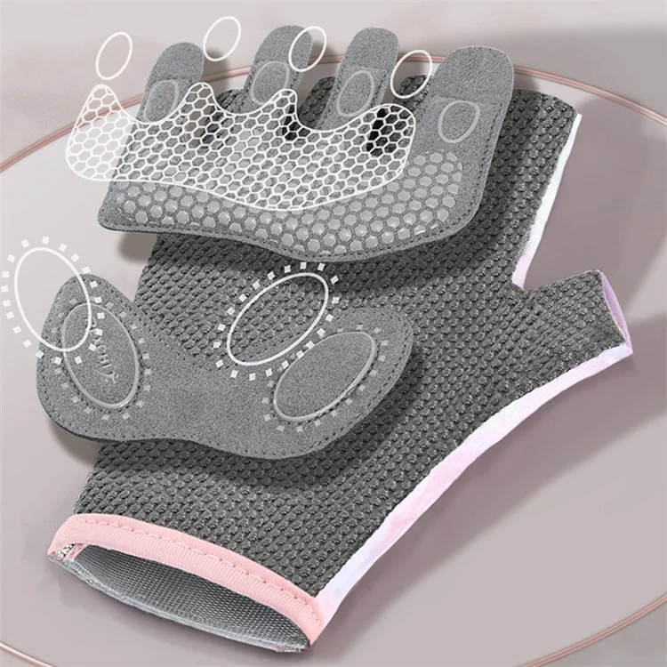 REXCHI XG66 1 Paar leichte, rutschfeste Fitness-Handschuhe mit Stoßabsorption, Halbfingerhandschuhe für Gewichtheben, Bodybuilding und Training - Blau Pink / S