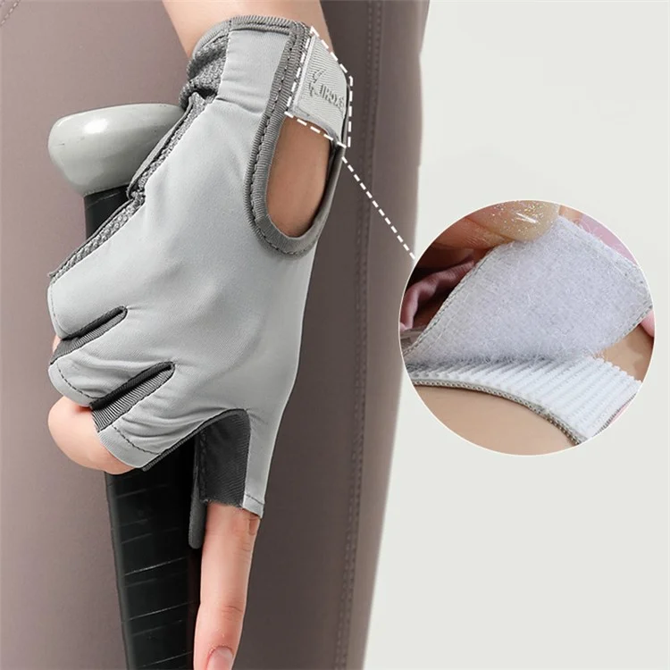 REXCHI XG66 1 Paar leichte, rutschfeste Fitness-Handschuhe mit Stoßabsorption, Halbfingerhandschuhe für Gewichtheben, Bodybuilding und Training - Blau Pink / S