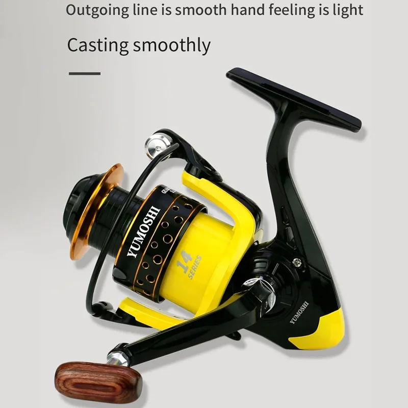 YUMOSHI OE2000 Spinning Reel Metal Spool Baitcasting Folding Handle Fishing Reel