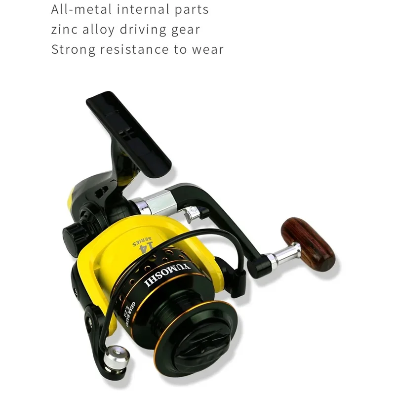 YUMOSHI OE2000 Spinning Reel Metal Spool Baitcasting Folding Handle Fishing Reel
