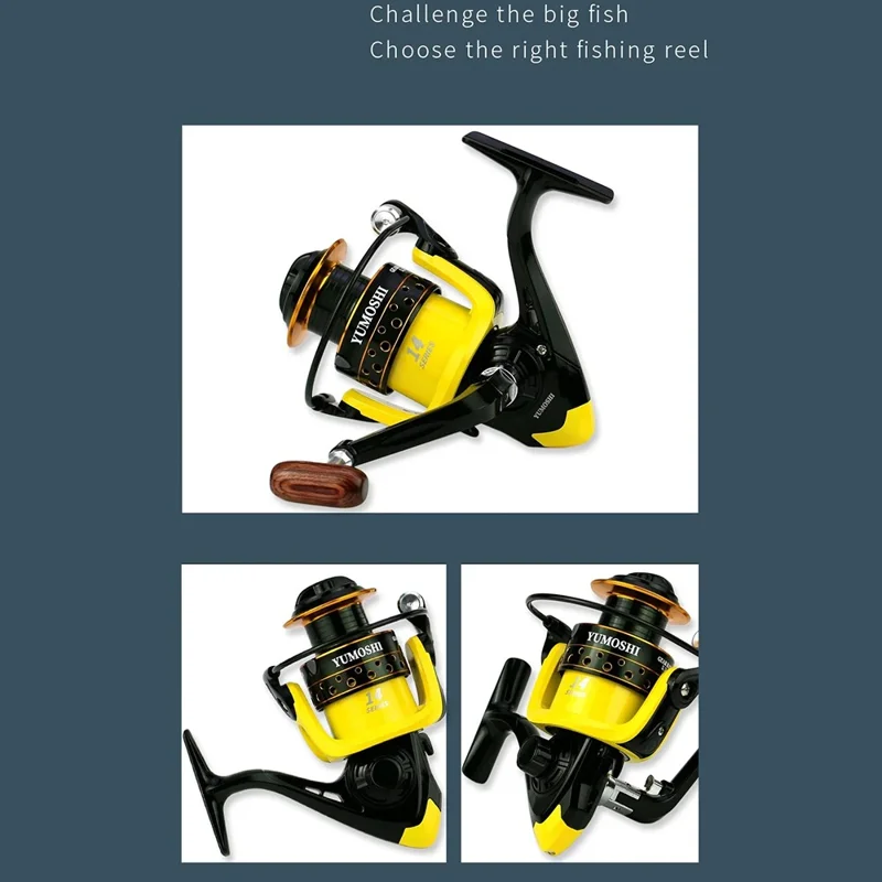 YUMOSHI OE2000 Spinning Reel Metal Spool Baitcasting Folding Handle Fishing Reel