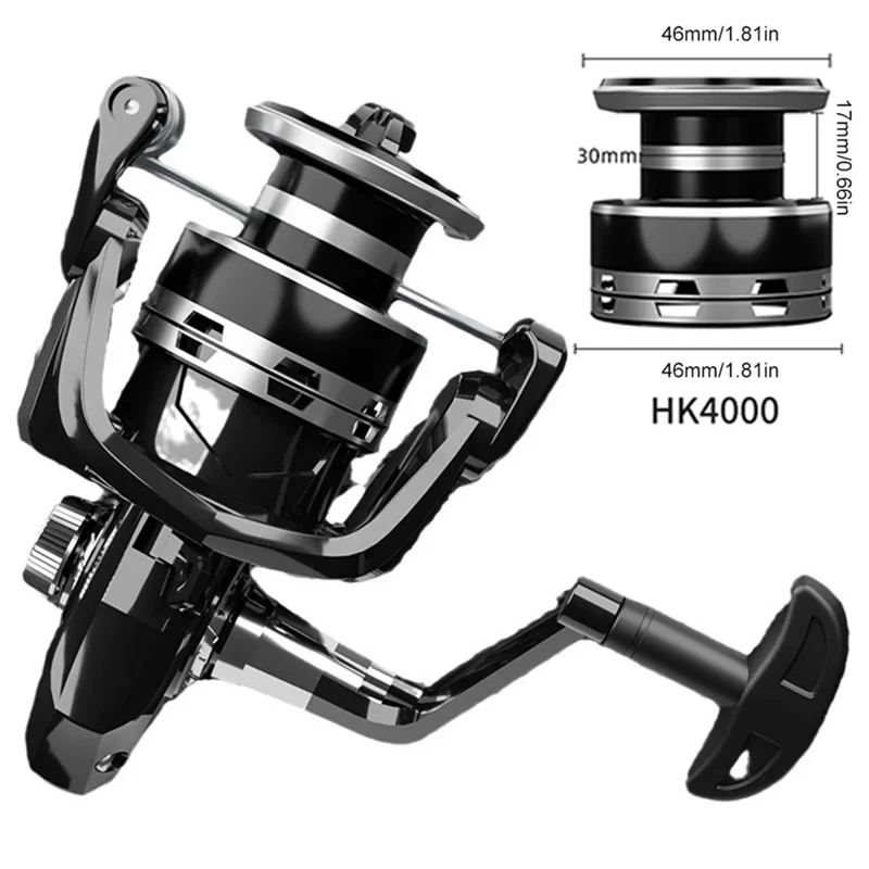 BILLINGS HK6000 Spinning Reel Freshwater Fishing Reels 5.2:1 Gear Ratio Folding Arm for Left Right Hand