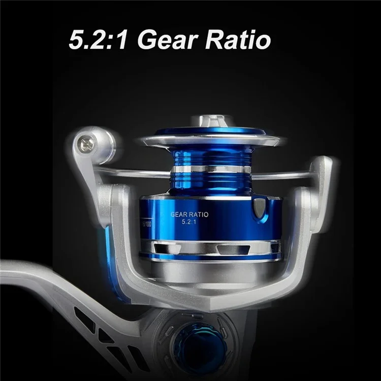 AC5000 Spinning Fishing Reels with Left  /  Right Hand 5.2:1 Gear Ratio for Freshwater Saltwater - Yellow