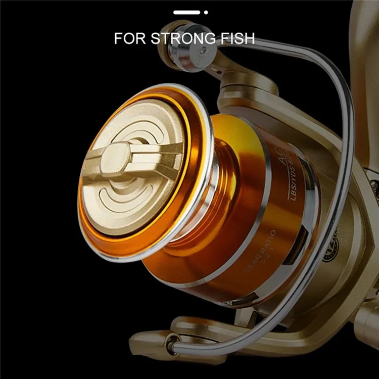 AC7000 Spinning Fishing Reels with Left  /  Right Hand 5.2:1 Gear Ratio for Freshwater Saltwater - Yellow