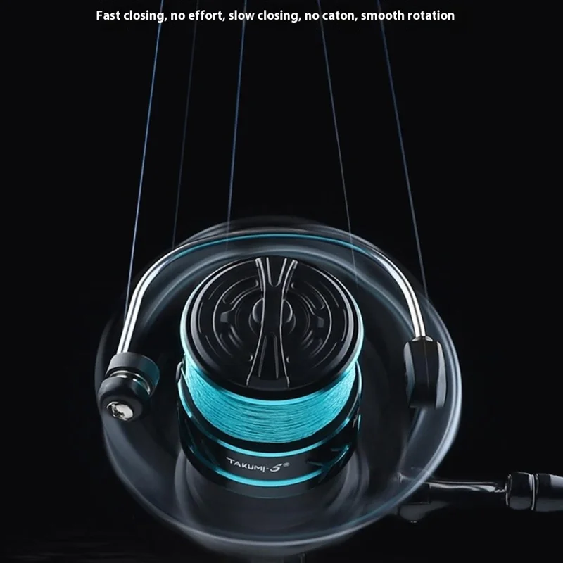 TAKUMI HZ3000 Mini Metal Fishing Reel Spinning Reel with EVA Handle Knob 5.2:1 Gear Ratio for Seawater