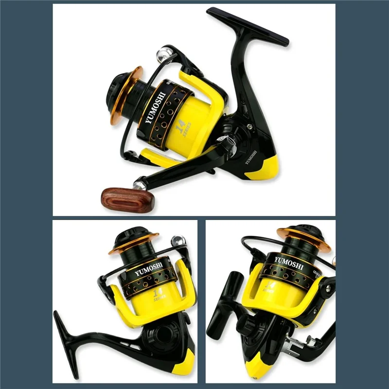 YUMOSHI OE4000 Metal Spool Fishing Reel Baitcasting Spinning Reel with Foldable Interchangeable Handle