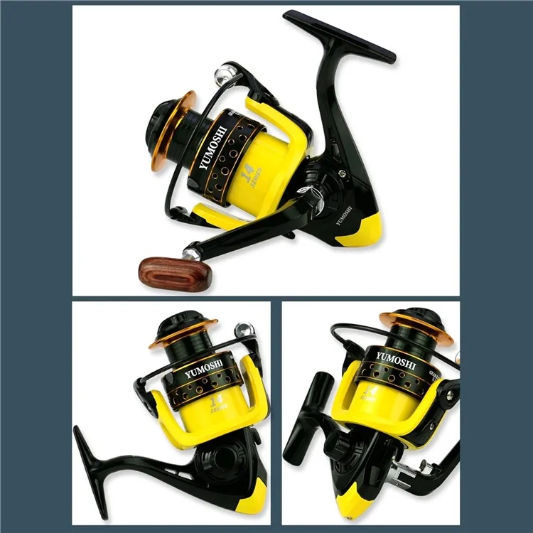 YUMOSHI OE7000 Metal Spool Fishing Reel Baitcasting Spinning Reel with Foldable Interchangeable Handle