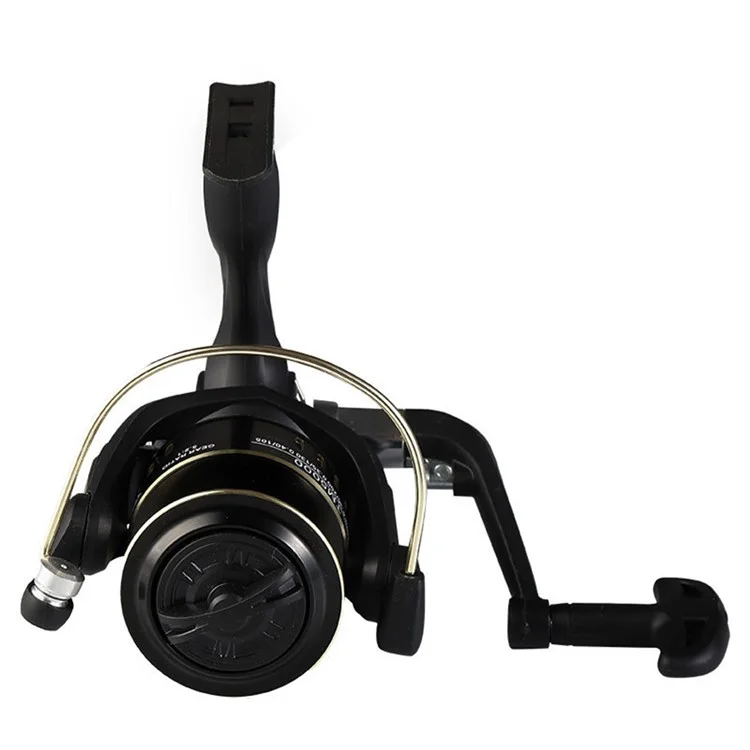 GOLD SHARKING TM3000 12-Axis Bearings Metal Long Cast Spinning Fishing Reel with Folding Arm - Black+Gold
