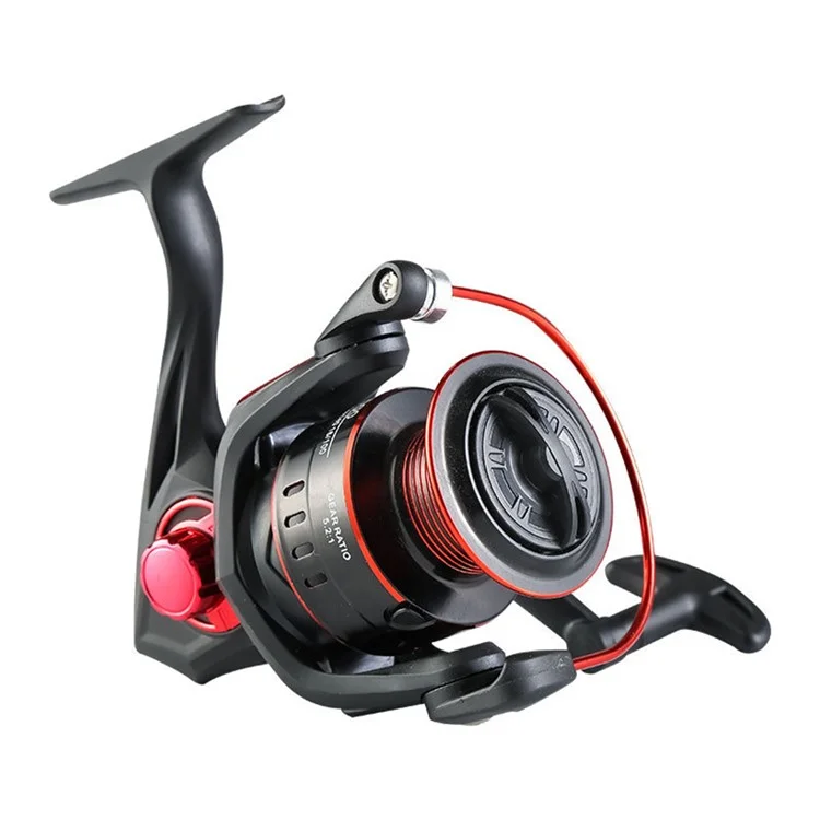 GOLD SHARKING TM4000 12-Axis Bearings Metal Long Cast Spinning Fishing Reel with Folding Arm - Black+Red