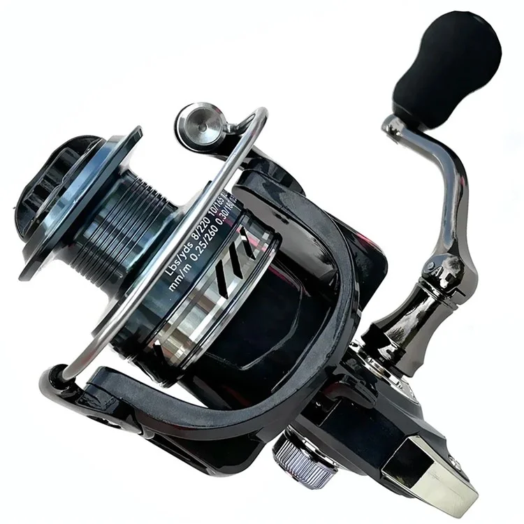 GOLD SHARKING FK3000 14-Achsen Angelrolle aus Vollmetall mit EVA-Knopf, auswechselbarer Kurbel und Spinnrolle