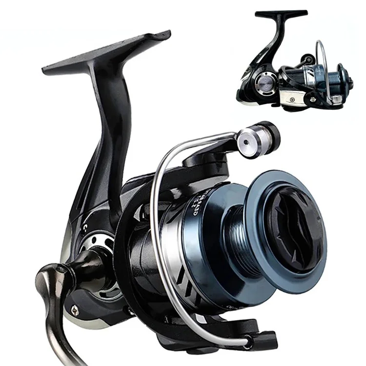 GOLD SHARKING FK5000 Mulinello da Pesca a 14 Assi Completamente in Metallo con Impugnatura EVA e Manico Intercambiabile