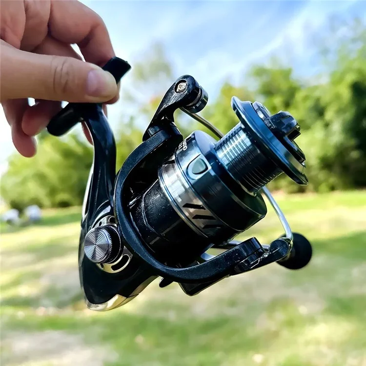 GOLD SHARKING FK6000 Mulinello da Pesca a 14 Assi Completamente in Metallo con Impugnatura EVA e Manico Intercambiabile