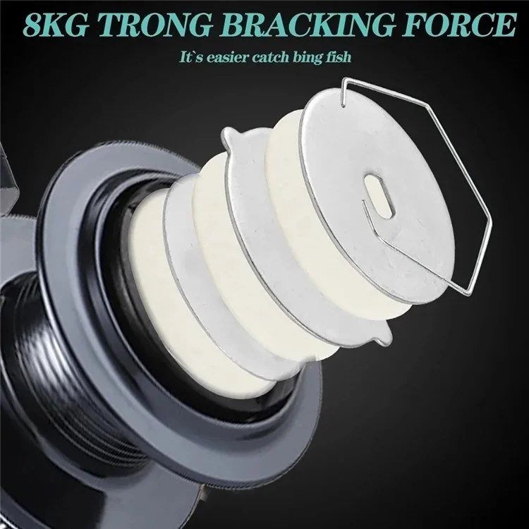 GOLD SHARKING FK6000 Mulinello da Pesca a 14 Assi Completamente in Metallo con Impugnatura EVA e Manico Intercambiabile