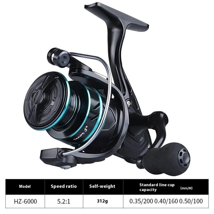 TAKUMI-S HZ-6000 EVA Knob Fishing Reel 5.2:1 Metal Spinning Sea Fishing Reel