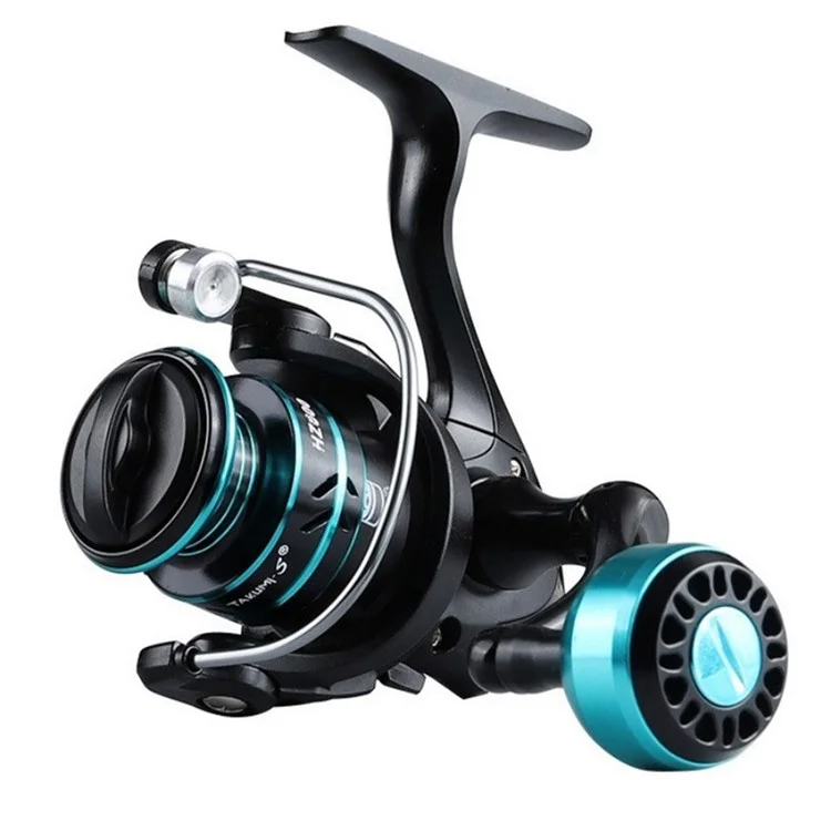 TAKUMI-S HZ-800 Mini Moulinet de Pêche en Métal pour Pêche en Eau Salée avec Poignée et Bouton en Métal
