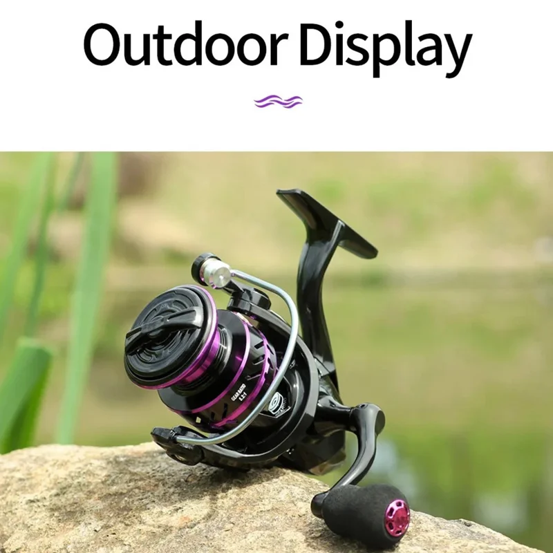 LINNHUE HP-7000 Mulinello da Pesca con Bobina in Metallo, Rapporto di Trasmissione 5.2:1, Frizione Max 10 kg con Impugnatura EVA