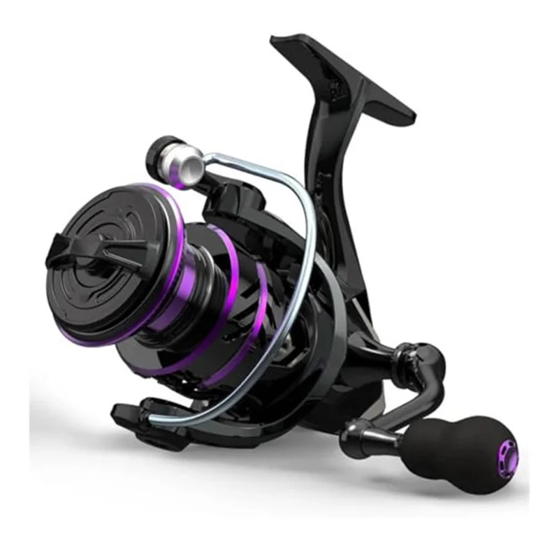 LINNHUE HP-6000 5.2:1 Gear Ratio Metal Spool Spinning Reel 10KG Max Drag Fishing Reel with EVA Knob