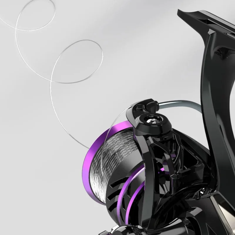 LINNHUE HP-6000 5.2:1 Gear Ratio Metal Spool Spinning Reel 10KG Max Drag Fishing Reel with EVA Knob