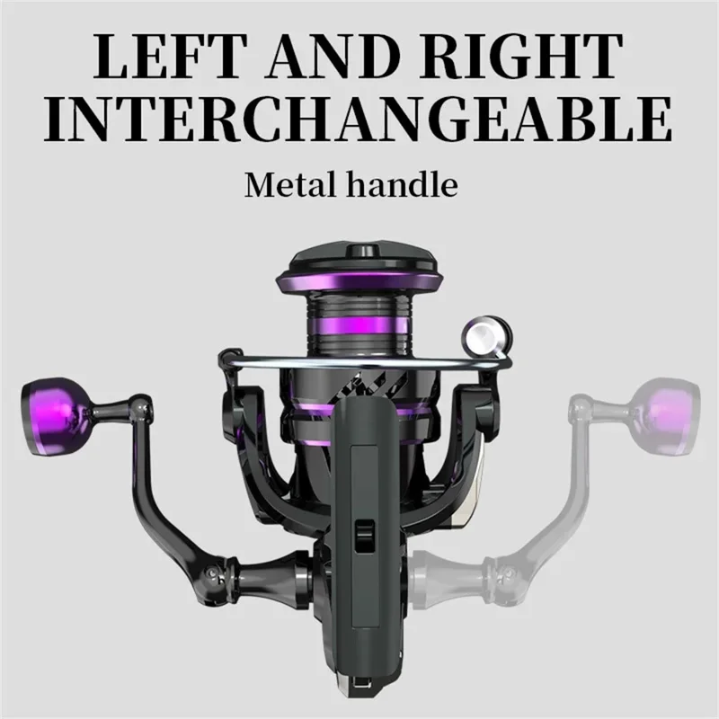 LINNHUE HP-2000 5.2:1 Gear Ratio Metal Spool Spinning Reel 10KG Max Drag Fishing Reel with Metal Knob