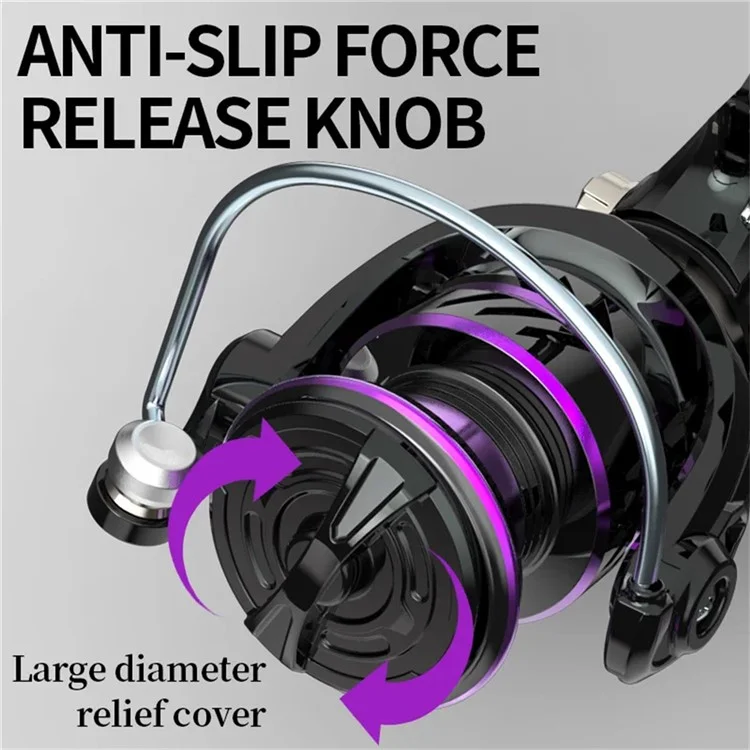 LINNHUE HP-1000 5.2:1 Gear Ratio Metal Spool Spinning Reel 10KG Max Drag Fishing Reel with Metal Knob