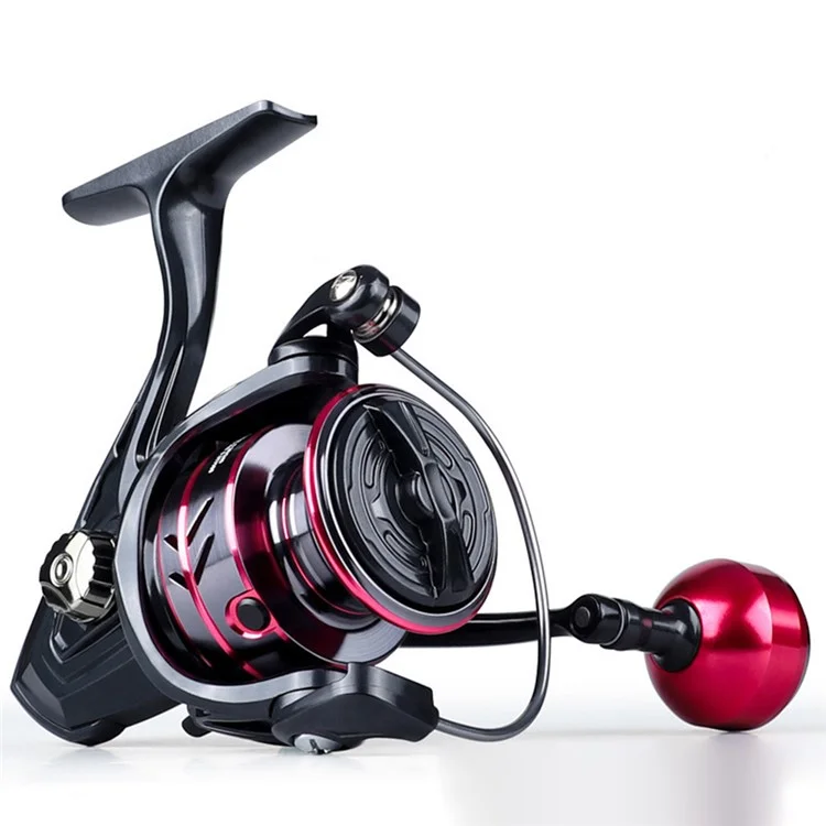 LINNHUE 2nd Gen HB-6000 5.2:1 High Speed Gear Ratio Spinning Fishing Reel with Metal Knob for Saltwater Surfcasting