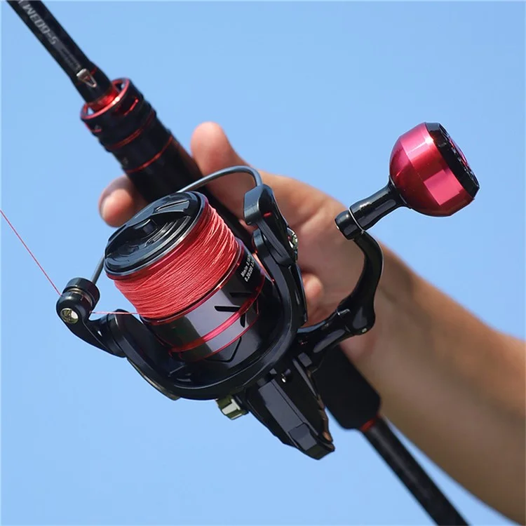 LINNHUE 2nd Gen HB-6000 5.2:1 High Speed Gear Ratio Spinning Fishing Reel with Metal Knob for Saltwater Surfcasting