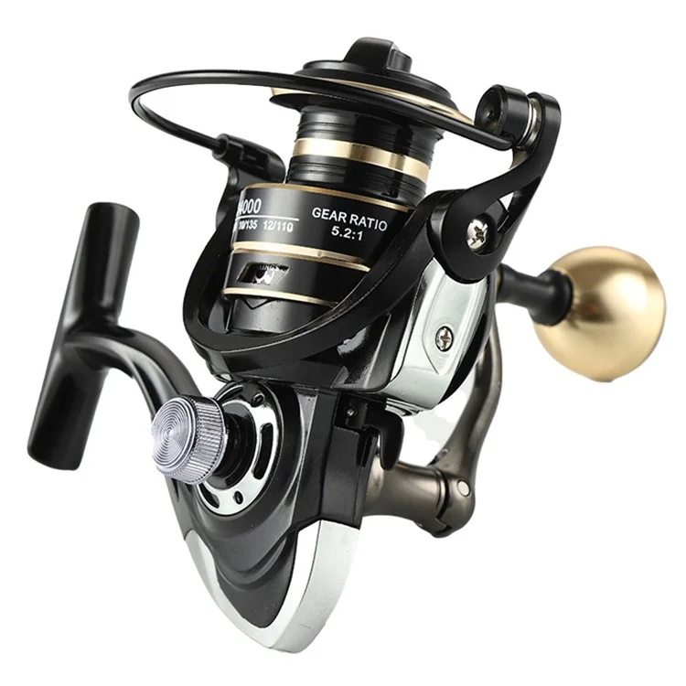 GOLD SHARKING NX2000 Full Metal Spool Fishing Reel 14 Bearings Spinning Reel with Metal Handle Knob
