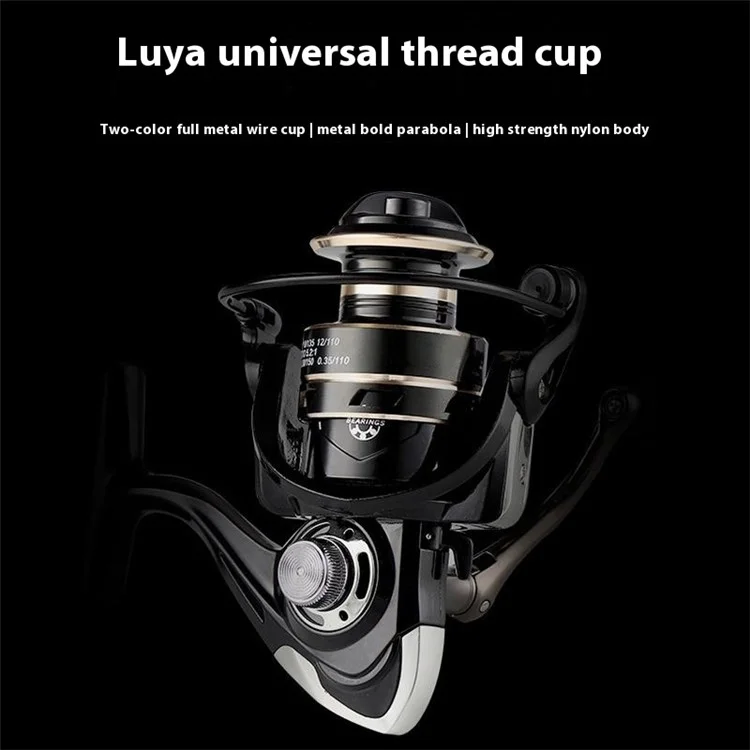 GOLD SHARKING NX2000 Full Metal Spool Fishing Reel 14 Bearings Spinning Reel with Metal Handle Knob