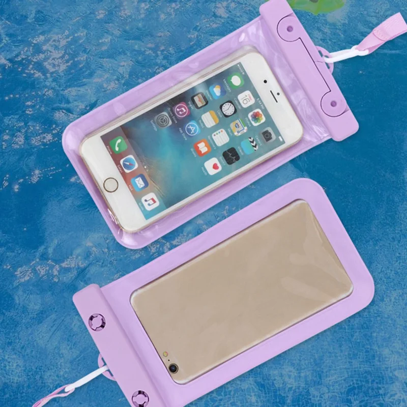 IPX8 Floating Waterproof Phone Pouch Fits Up to 6.5" Cell Phone PVC Cellphone Case Dry Bag with Lanyard - Green