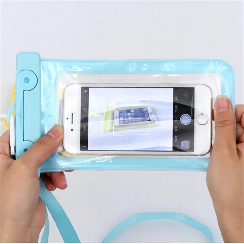 IPX8 Floating Waterproof Phone Pouch Fits Up to 6.5" Cell Phone PVC Cellphone Case Dry Bag with Lanyard - Green