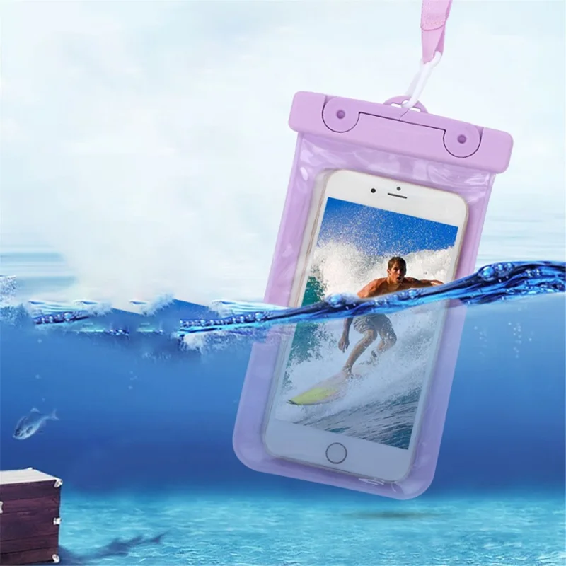 IPX8 Floating Waterproof Phone Pouch Fits Up to 6.5" Cell Phone PVC Cellphone Case Dry Bag with Lanyard - Green