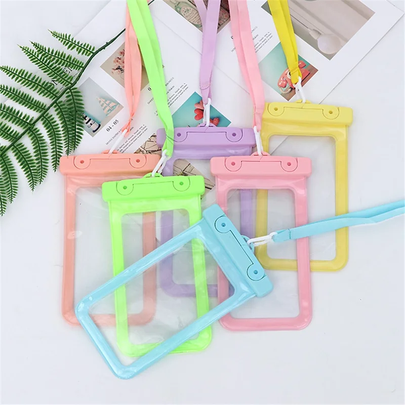 IPX8 Floating Waterproof Phone Pouch Fits Up to 6.5" Cell Phone PVC Cellphone Case Dry Bag with Lanyard - Green