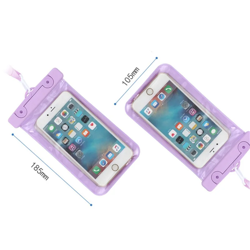 IPX8 Floating Waterproof Phone Pouch Fits Up to 6.5" Cell Phone PVC Cellphone Case Dry Bag with Lanyard - Green