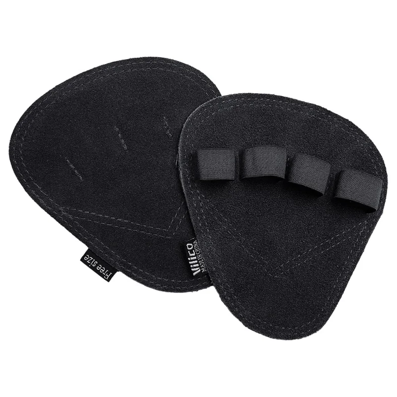 VILICO A0140 Pull Ups Grip Pads Cowhide Leather Palm Guard Fitness Gloves for Weightlifting - Black