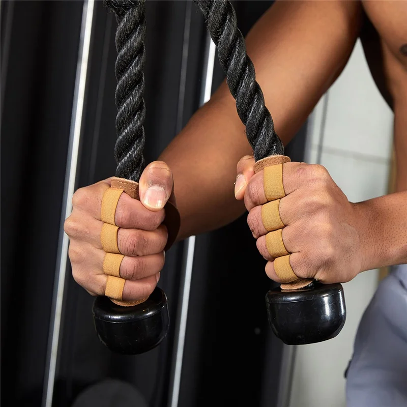 VILICO A0140 Pull Ups Grip Pads Cowhide Leather Palm Guard Fitness Gloves for Weightlifting - Black