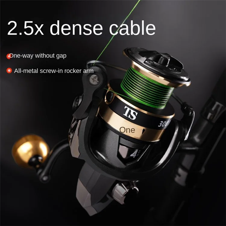 CHIREN TS3000 Moulinet de Pêche à Haute Densité Bobinage sans Jeu Métallique Étanche pour Lancer Longue Distance