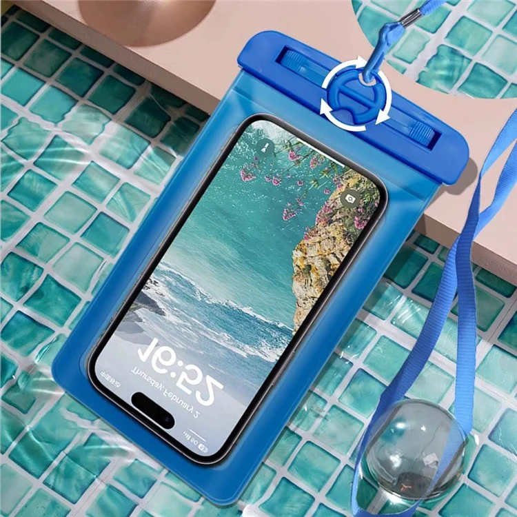 IPX8 Waterproof Phone Pouch Dual Locks Phone Holder PVC Clear Cellphone Dry Bag for Phone within 6.5'' - Black