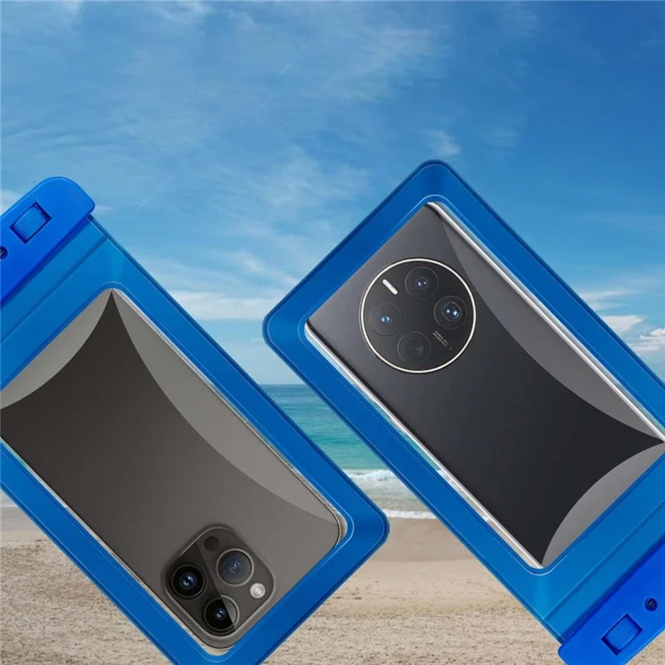 IPX8 Waterproof Phone Pouch Dual Locks Phone Holder PVC Clear Cellphone Dry Bag for Phone within 6.5'' - Black