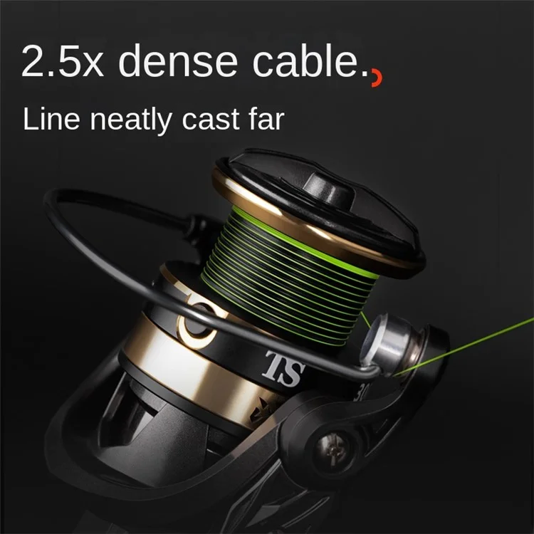 Carrete de Pesca CHIREN TS7000 con Bobinado de Línea de Alta Densidad, Metálico Sin Espacios, Impermeable y de Largo Alcance